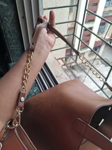 Brown Woven Tote Bag