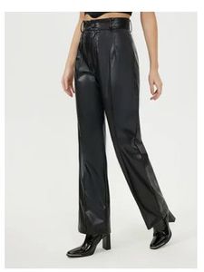 Zipper Faux Leather Pants Size XS