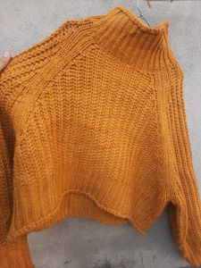 ❗️Highneck Crop Knitted Sweater