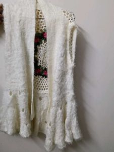Crochet Cardigan with Floral Detail