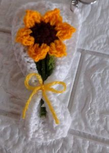 Sunflower Crochet Keychain