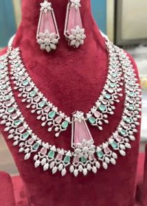 Elegant Pastel Necklace and Earrings Set