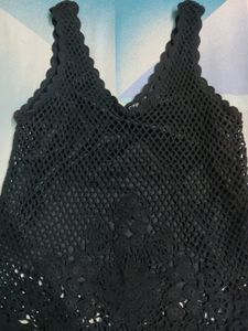 Black Crochet Top
