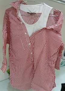 Striped Blouse with Tank Top