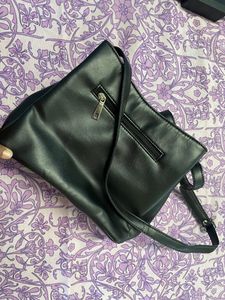 Black Leather Sling Bag