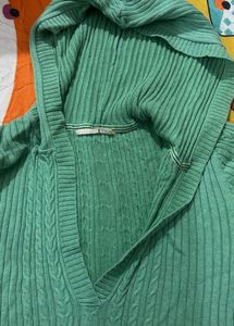Combo Sweater Top With Hood