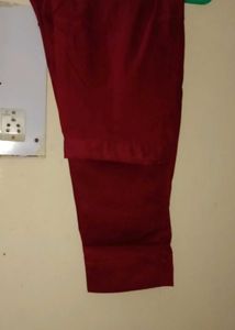 Maroon stitched dress material