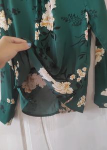 Harpa Green Floral Printed Top