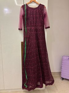 Elegant Maroon Ethnic Gown