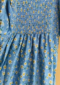 Balloon Sleeves Flower Dress