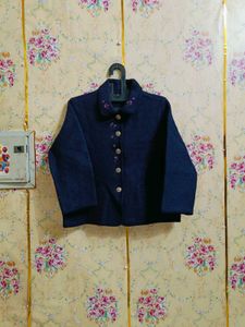 🇳🇿💫🎀Elegant Navy Blue Embroidered Blazer