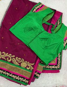 Ethnic Saree With Stitched Blouse (upto 36in)