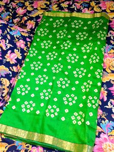 Green Bandhani Saree💚