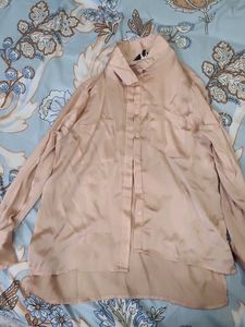 Peach Satin Shirt