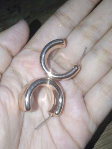 Rose Gold Anti Tarnish Chunky Hoop Earrings
