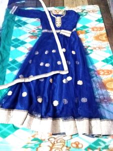 Blue Embellished Anarkali Suit