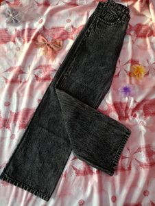 Women Black Fade Jeans Straight Fit High Rise.