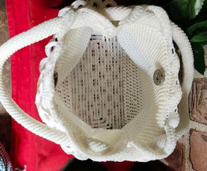 Crochet Handbag White Looks Awesome