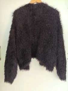 Fuzzy Black Cardigan