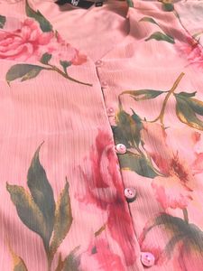 Floral Print Button-Up Blouse