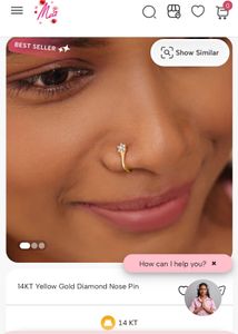 Mia By Tanishq 14 Kt Diamond Nose Pin