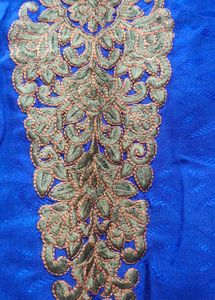 Royal Blue Kurti With Golden Embroidery For Women