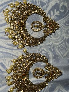 Gold Tone Statement Earrings brand New