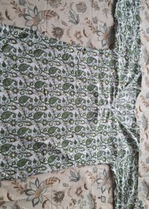Green&white Short Kurti