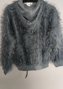 Crop Oversized Furr Hoodie