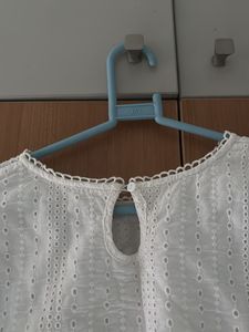 Chikankari cotton white top
