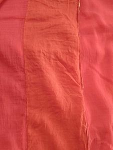 Orange Saree with Gold Trim