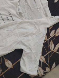 White Oversized Shirt &amp; Tee Set