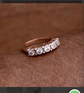 American Diamond Gems Embellished Bang Ring