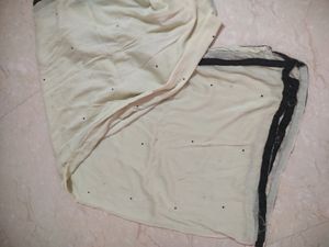 Elegant Cream &amp; Black Embroidered Top