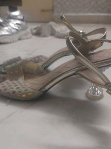Gold Ankle Strap Heels