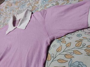 Lilac Top w/ White Collar