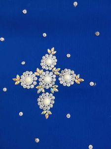 Elegant Blue Embellished Saree