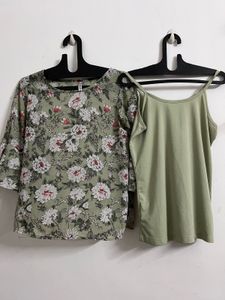 Floral Blouse & Cami Set