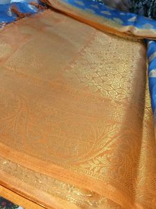 Elegant Blue &amp; Gold Saree