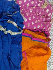3 Dupatta, Good Condition Fast Colour.Also In Coin