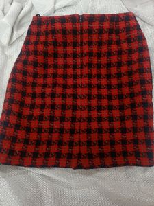Promod Check Design Winter Skirt ❤️🖤