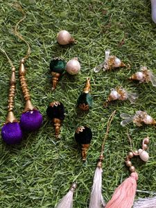 Beautiful Silk Thread Combo With Latkans Buttons