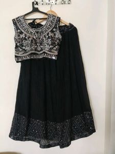 Mirror Work Heavy Choli Georgette Lehnga For Women