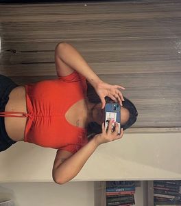 Orange Ribbed Tie-Front Crop Top