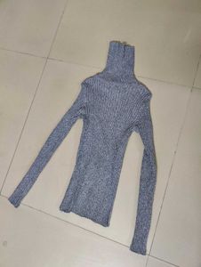 Elegant Grey Turtleneck Sweater