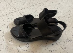 Black Wedge Sandals