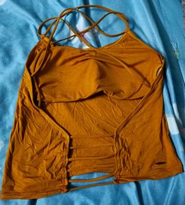 Mustard Padded Camisole Backless