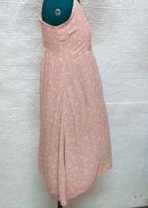 Cute Pink Floral Dress + Freebie Earings Set