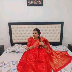 Red Banarasi Dress Material