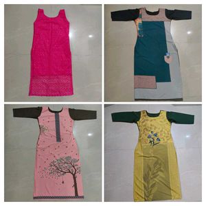 4 Colorful Women's Kurtas